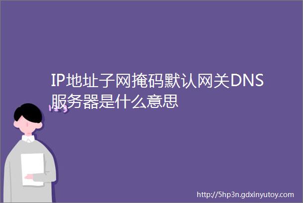 IP地址子网掩码默认网关DNS服务器是什么意思